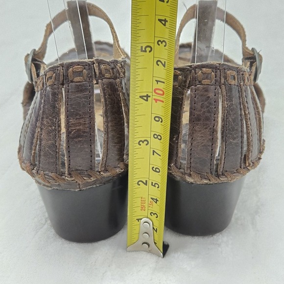 Ariat Shalimar Women's Size 8B Wedge‎ Sandals Brown T strap Western Ankle Strap - Picture 6 of 9